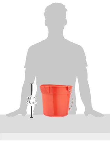 AmazonCommercial 10 Quart Plastic Cleaning Bucket, Red - 4-pack