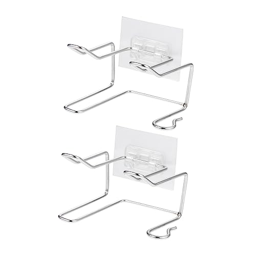 TOBBOMEY Hair Dryer Storage Holder Wall Hair Dryer Rack Sturdy Space-saving Silver Bathroom Accessory