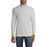 Lands' End Mens Long Sleeve Super-T Mockneck Gray Heather Regular Large