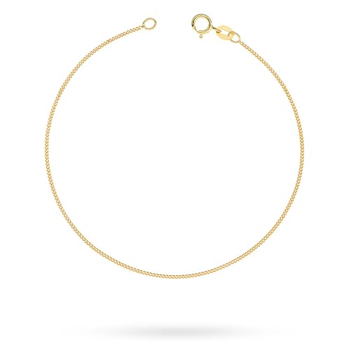 MARKO Bracelet pour femme en or jaune 333 véritable 17-21 cm | Chaîne fine en or sans pendentif | Bijoux pour femme | Bracelet d'amitié et cadeau de fête...