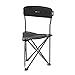 qeedo Johnny Tripod Campingstuhl (130 kg) Dreibein Hocker, klappbar, Rückenlehne - BlackGrey