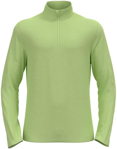 Image of Odlo Men's Roy Fleece Jumper, Midlayer with Half Zip, Long Sleeve Hiking Shirt