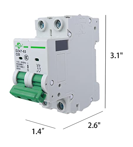 Zgledun Miniature Circuit Breaker - Ac Mini Home Circuit Breaker 120V/240V Dz47-63 Din Rail Mount 2P 16A #TOP1