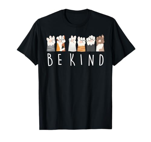 Be Kind ASL Sign Language Cat Paws T-Shirt