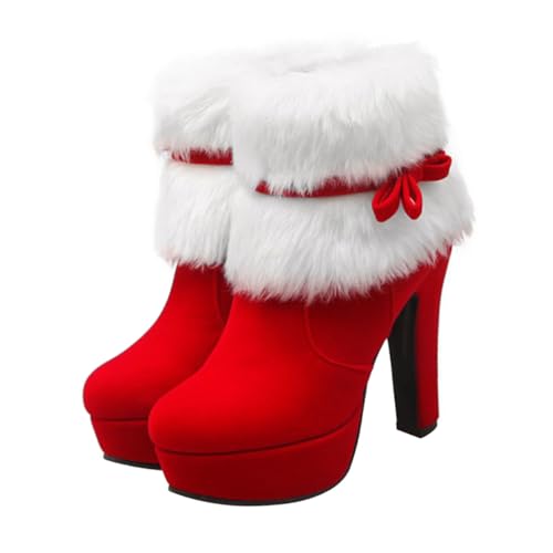 Chaussures d'hiver sans lacets pour femme avec doublure peluche thermique