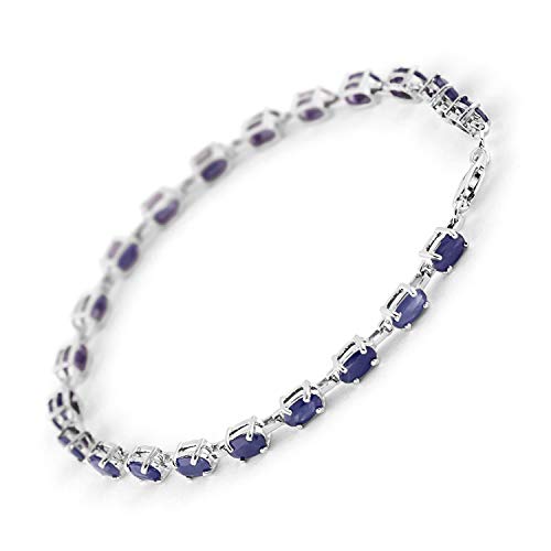 Galaxy Gold GG 8 CTW 14k Solid White Gold Tennis Bracelet Natural Sapphire3