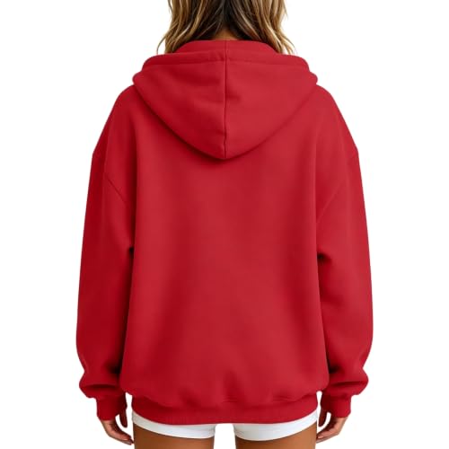 Quarter Zip Pullover Women Football Game Day Oversized Fleece Hoodies - image 2