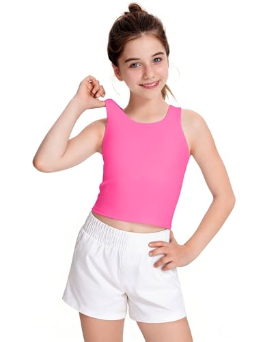Image of JOCMIC Girls Tank Tops Athletic Tanks with Bra Racerback Sports Top
