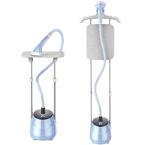 VERVELINK Centro de Planchado Profesional, Plancha de Vapor Vertical Ropa, Vapor Continuo, Fuerte Presión, Eliminación Rápida de Arrugas, Colgante/Horizontal 2 métodos, con Percha,Blue