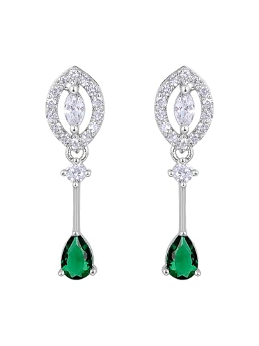 Image of ASMITTA Jewellery Green Stone Jewellery Set for Women American Diamond Necklace Set & Green Earrings for Women Stylish
