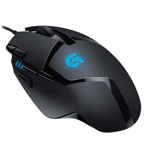 Logitech G402 Hyperion Fury Wired Gaming Mouse, 4,000 DPI, Lightweight, 8 Programmable Buttons, DPI Switch Button, Compatible with PC/Mac - Black