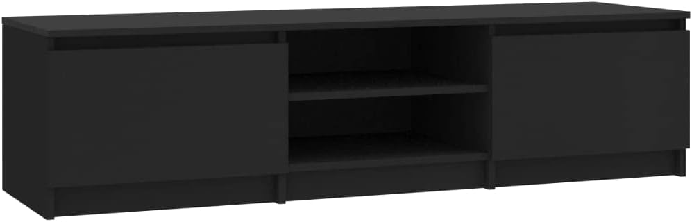 vidaXLTV Cabinet Entertainment Centre Sideboard Media HiFi Unit Living Room Furniture Home Storage Chest 140x40x35.5cm Black Chipboard