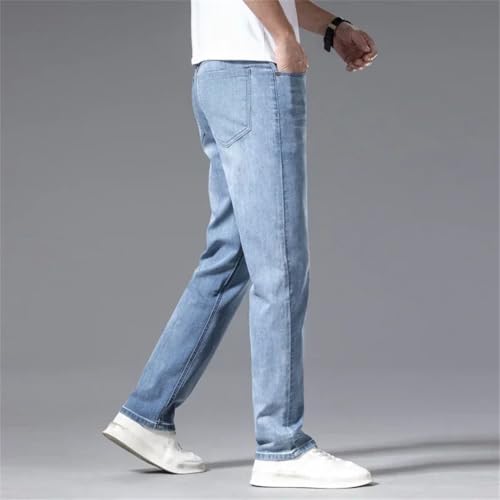 Men's Straight Casual Jeans Classic Comfortable No Ironing Stretch Denim Trousers3