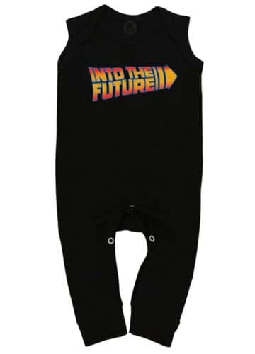 Baby Moos INTO THE FUTURE Retro Film Baby Romper | Unisex Cool Funny Movie Sleeveless Baby Outfits - Alternative Film Inspired New Baby & Parents Gifts UK (0-3 months)