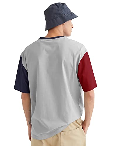 Image of Noble Monk Men's Round Neck Loose Fit Half Sleeves Colorblocked T-Shirt