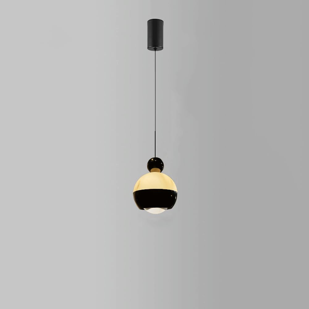 Lámpara colgante esférica de aluminio negro perla regulable de 3.93 pulgadas