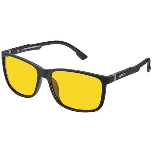 CARFIA Night Vision Glasses Driving for Men Women, Yellow Lenses Enhanced Vision in Low Light Conditions