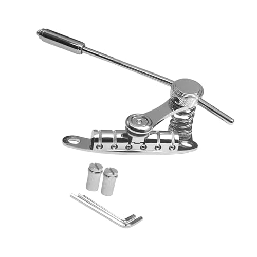 Fancyes Guitar Tremolo Bridge Tailpiece Vibrato Bridge Bridge Parts, Electric Guitar Bridge Stop Bar for Maintain, Replace, Argent