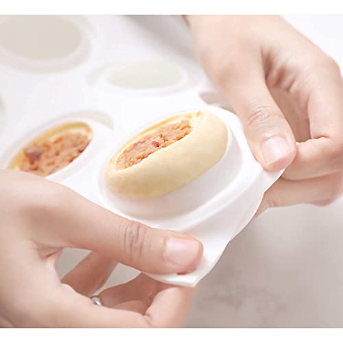 Image of FirstTry Mousse Cake Mold I 3D Fondant Silicone Baking Candy Mould I for Handmade DIY Soap Cakes French Dessert, Pastry, Chocolate, Cupcake, Ice Cream, Decoration Tools - 8 Cavity (Oblet Stone)