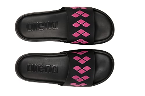 ARENA Urban Slide Sandals Pool Flip Flops, Diamonds Black/Pink, 113