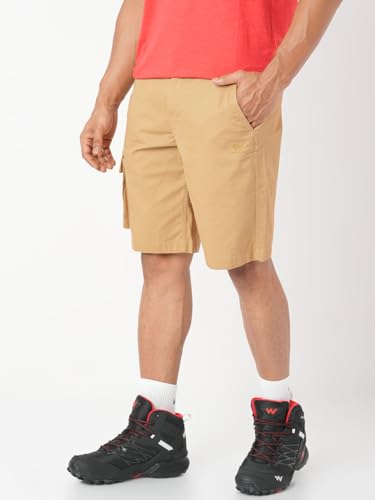 Image of Wildcraft Solid 3-Pocket Cargo Shorts, Comfortable, Regular Fit