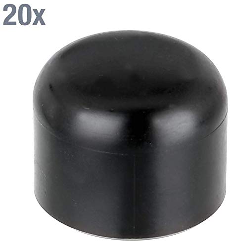 Alberts 831967 Pfostenkappe für runde Metallpfosten | Kunststoff, schwarz | für Pfosten-Ø 34 mm | 20er Set