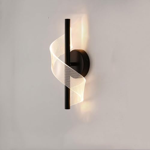 Aplique de Pared acrílico de Arco con diseño en Espiral para decoración de Interiores, LED de 8 W, luz cálida de 3000 K, lámpara de Techo