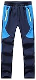Asfixiado Kinder Softshellhose Skihose Schneehose Gefüttert Thermohose Wasserdicht Winter Jungen Mädchen Wanderhose Outdoorhose Matschhose(16012 Dark Blue M)