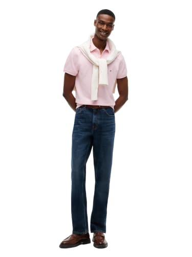 Image of Tommy Hilfiger Men's Short Sleeve Polo Shirts in Slim Fit with Stretch and Organic Pique Cotton