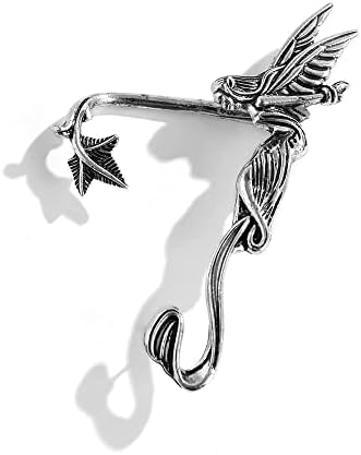 Minzaos BETHYNAS Gothic Retro Angel Ear Cuff with Piercing Vintage Wing Ear Wrap Punk Ear Cartilage Clip Unique Ear Climber for Women Girls (Angel 1)