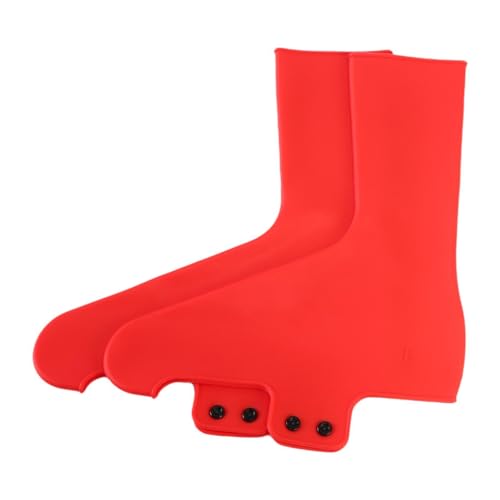 predolo 2 Pieces Shoe Covers Waterproof Windproof Silicone Overshoes Anti Slip Protector Suitable for Outdoor Riding Travel Commuting, Rojo M miniatura 7