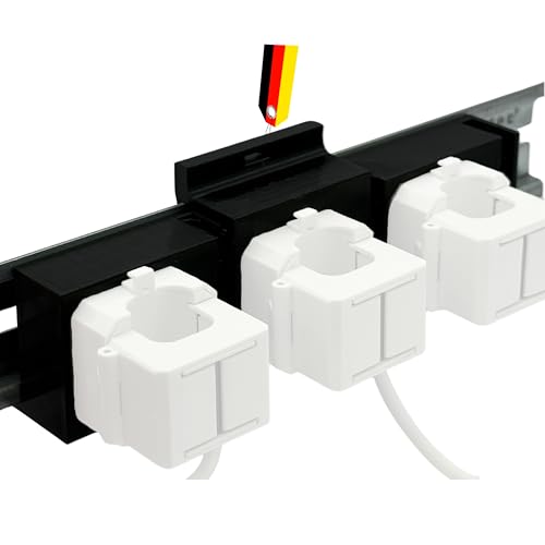 DIN-Schienen Halterung für Shelly Pro 3EM 120A Robuster Hutschienenhalter für Shelly Stromzähler (3 Phasen) Einfache Montage auf Hutschiene Schwarz