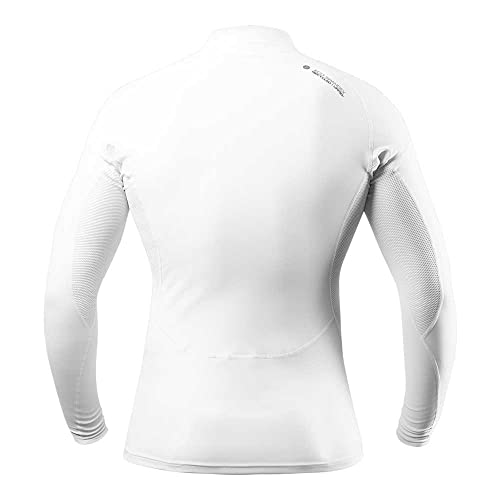 Zhik Mens Eco Long Sleeve Spandex Top - White - Easy Stretch Lightweight - Feel The Freedom in The Eco Flex Spandex - Size - M2