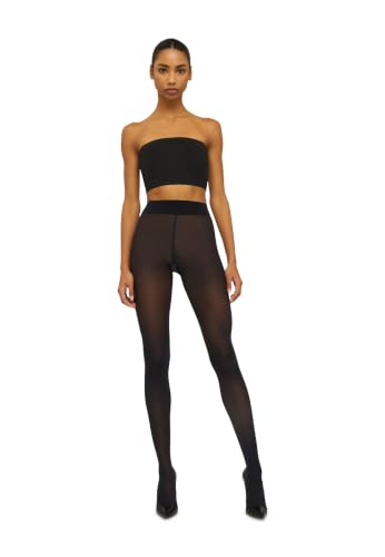 Image of Wolford Pure Shimmer 40 Denier Concealer Tights For Women Soft Feel Flawless Legs Bonded Seams Wide Essential Sheer Hosiery