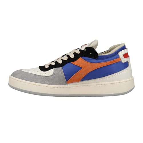 Diadora Mens Mi Basket Row Cut Milk Breakfast Lace Up Sneakers Shoes Casual - Grey, Multi - Size 8 M3