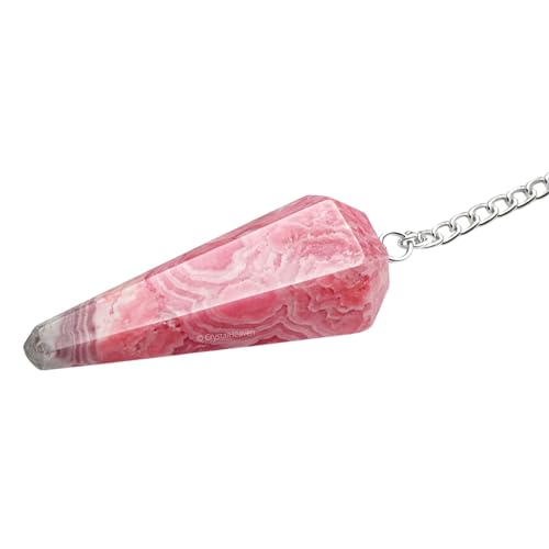 Image of Rhodochrosite Pendulum Dowsing Tool - Natural Crystal Pendulum for Spiritual Guidance - Premium Dowser Pendulum for Accurate Divination and Energy Healing - Perfect for Energy Healing