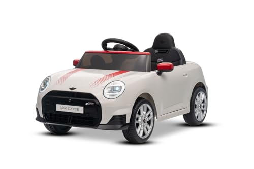 Voiture électrique BMW Mini Cooper 12V, Blanche, Lecteur MP3 avec Connexion USB et Bluetooth, télécommande 2,4 GHz, Moteur 2 x 25 W, Batterie Lithium,...