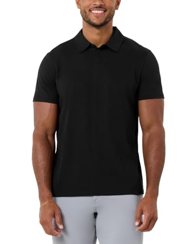 INTO THE AM Polo Shirts for Men - Slim Fit Short Sleeve Collared Shirt S - 4XL Fitted Collar Polos for Work