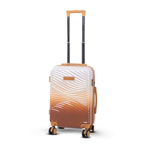 Image of Dunes 50 cm Cabin Polycarbonate Trolley Bag for Travel | Hard Shell 8 Spinner Wheels Luggage | 360 Spinner | Water Repellent | Desert Sand Suitcase | Ideal for Trips & Holidays