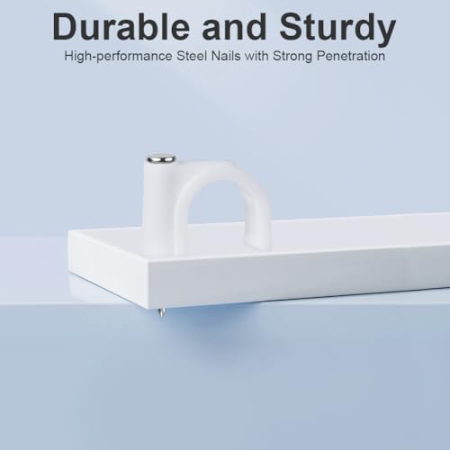URAQT Cable Clips, 600 PCS White Cable Nail Clips, Cable Tidy Cable Holders Management Wire Tidy Clips, 6 Sizes - Image 3