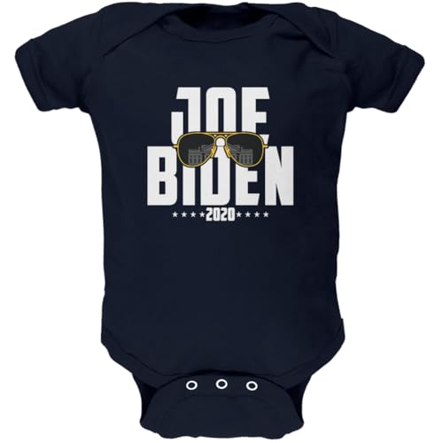 Old Glory Joe Biden Sunglasses Minimalist 2020 Election Soft Baby One Piece Navy 12-18 M