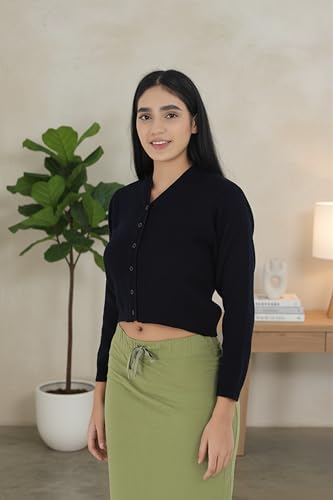 Image of Women Woolen Full Sleeves Blouse for Winters (Ready to Wear, Imperial Blue Colour, Size 34)