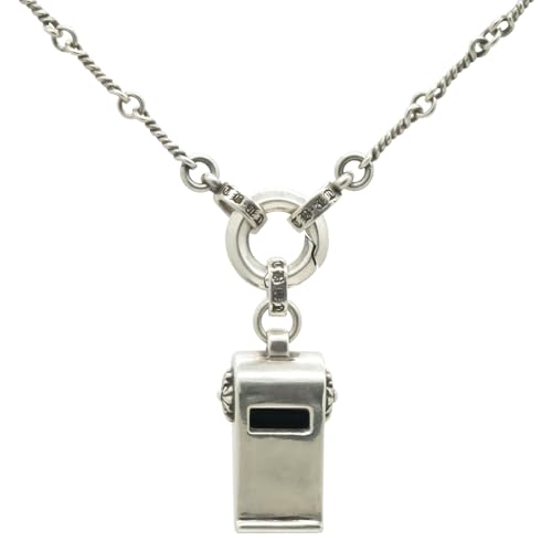 925 Sterling Silver Whistle Pendant Necklace for Men and Women,