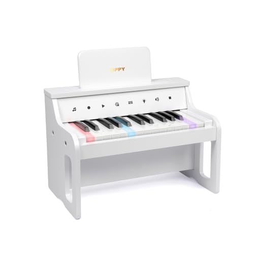 ZIPPY Piano infantil iluminado de 25 teclas com painel de controle de toque