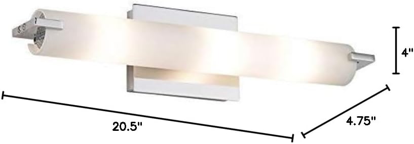 GEORGE KOVACS P5044-077 Tube Vanity Bath Light, 3-Light, 180 Total Watts, 4.75-in H x 20.5-in W, Chrome