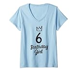 Photo Gallery donna happy birthday girls 6th party 6 anni bday maglietta con collo a v Photo Gallery donna happy birthday girls 6th party 6 anni bday maglietta con collo a v