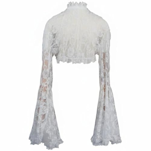 Blusa transparente de manga larga acampanada para un estilo vintage 2