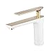 Bathroom Sink Faucet White/Gold Painting Single Handle Bowl Basin Mixer Tap Single Hole Lavatory Vanity Sink Faucets Gudetap GT7507WG