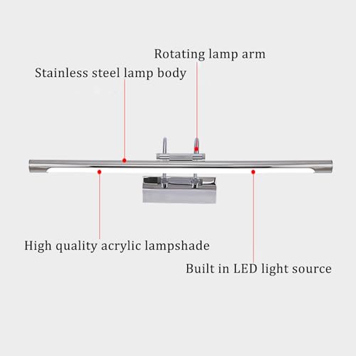 Apliques de Pared LED Giratorio 180° Impermeable en Acero Inoxidable para Maquillaje 5