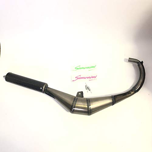  MARMITTA SCARICO ESPANSIONE SIMONINI CALIBRATA MOTORE 3 MARCE MORINI G30 MALAGUTI TOP FULL CX SILENZIATORE IN CARBONIO NERO
